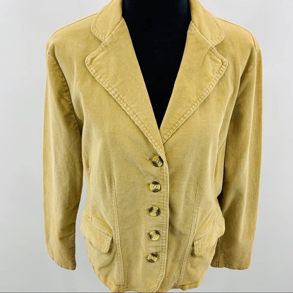 St. John Bay Tan Corduroy Button Up Blazer - Picture 4 of 11